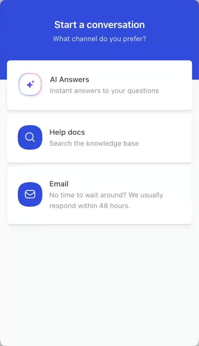 Product screenshot: AI Answers Flow