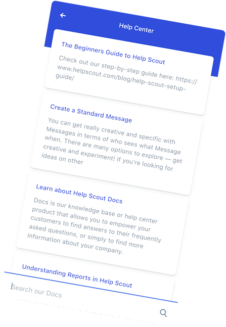 Product screenshot: Help Center